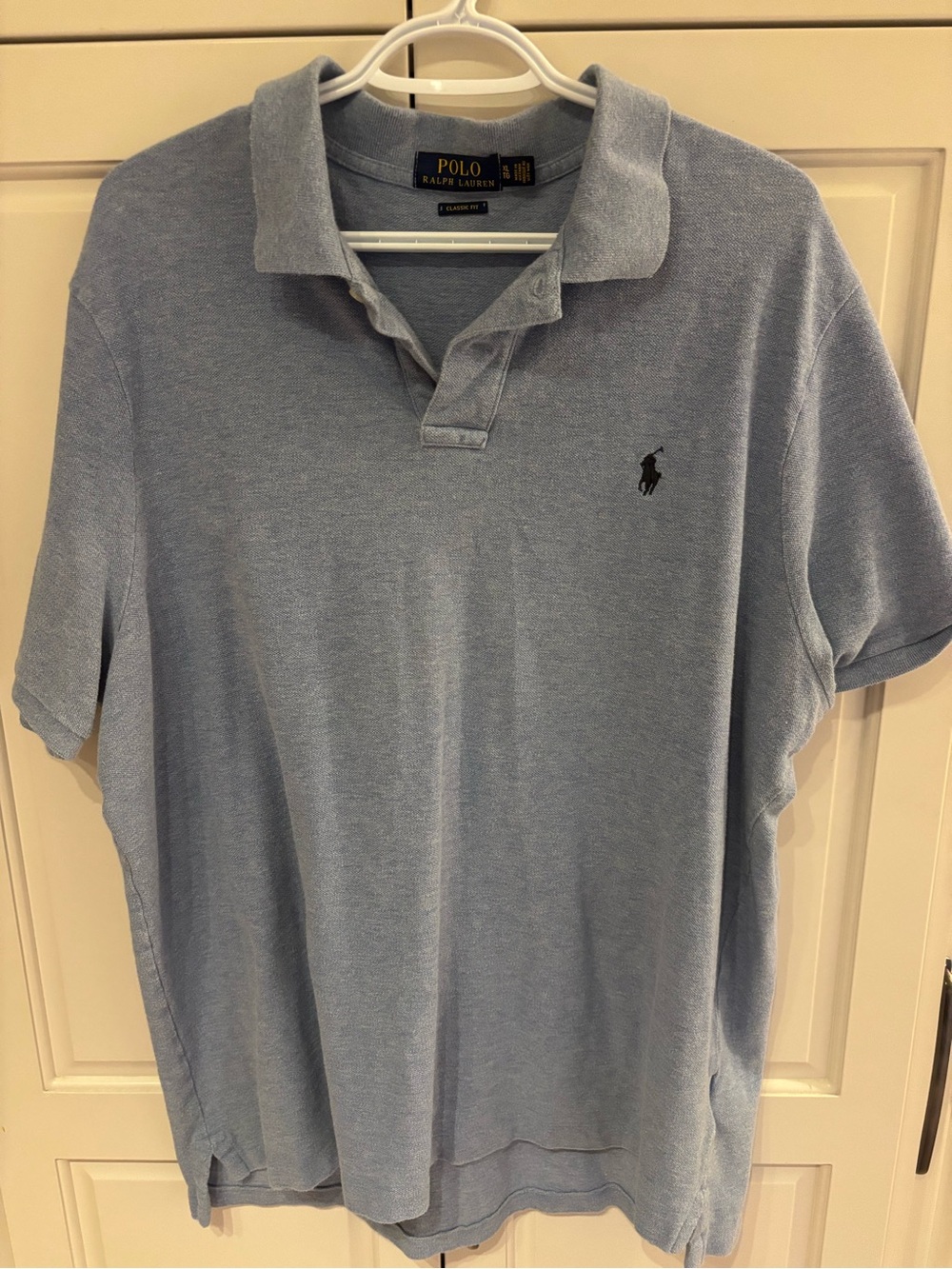 Ralph Lauren Men’s Light Blue Polo Shirt with Navy Pony xL